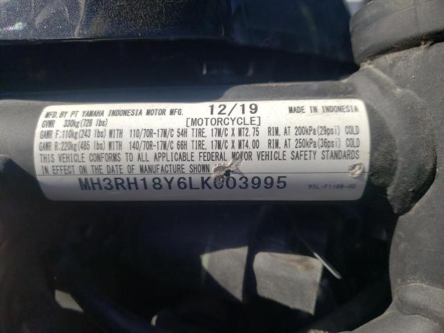 2020 YAMAHA YZFR3 A MH3RH18Y6LK003995