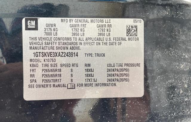 2010 GMC SIERRA K15 1GTSKVE3XAZ243914