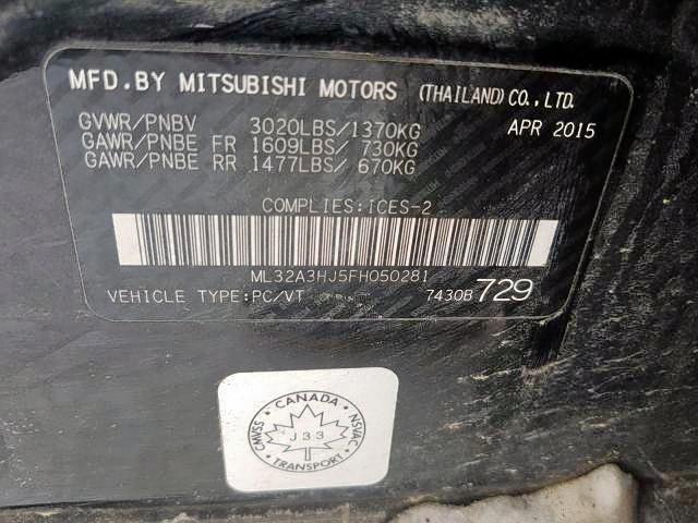2015 MITSUBISHI MIRAGE DE ML32A3HJ5FH050281