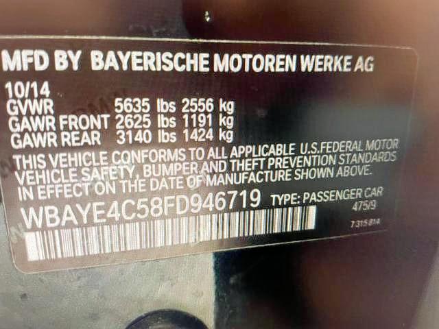 2015 BMW 740 LI WBAYE4C58FD946719