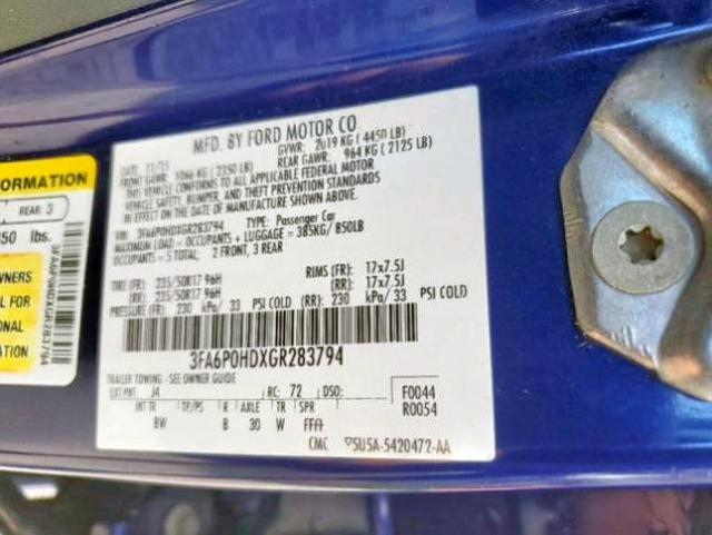 2016 FORD FUSION SE 3FA6P0HDXGR283794