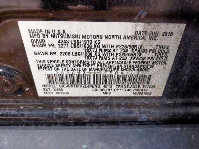 2015 MITSUBISHI OUTLANDER 4A4AR3AW9FE041696