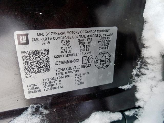 2020 CHEVROLET EQUINOX LT 2GNAXUEV1L6109842