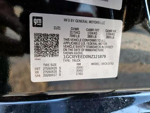 2022 CHEVROLET SILVRDO LT 1GCRYEED0NZ121879