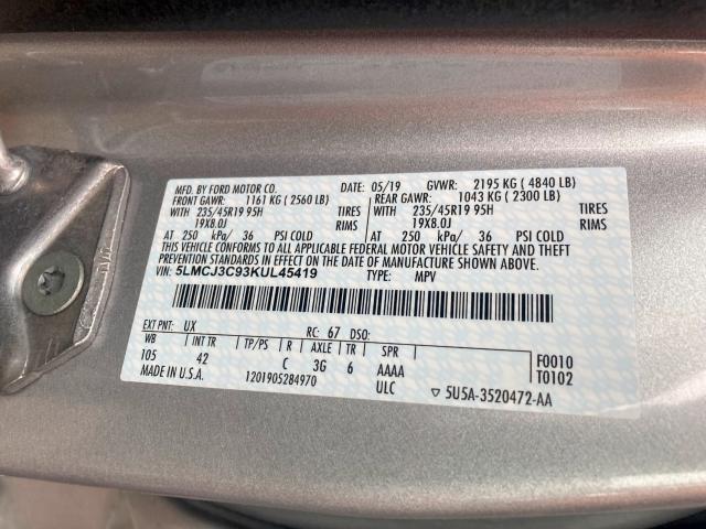 2019 LINCOLN MKC RESERV 5LMCJ3C93KUL45419