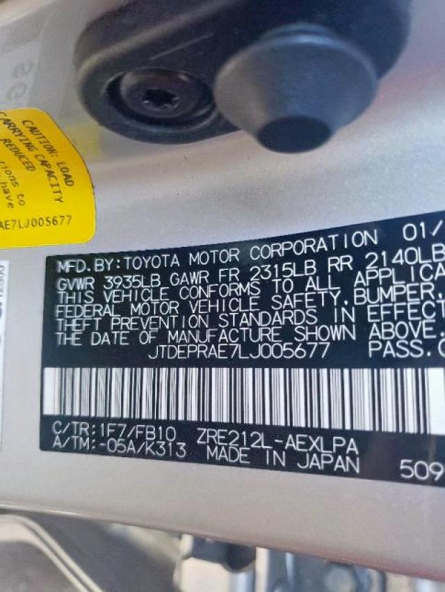 JTDEPRAE7LJ005677 Toyota Corolla Le 2020. Фото: 9