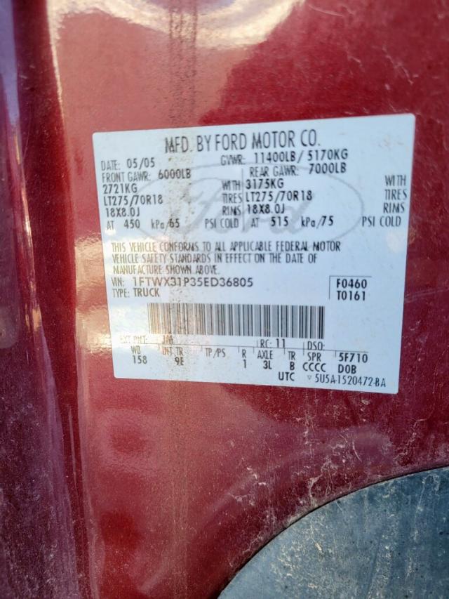1FTWX31P35ED36805 Ford F350 Srw S 2005. Фото: 6