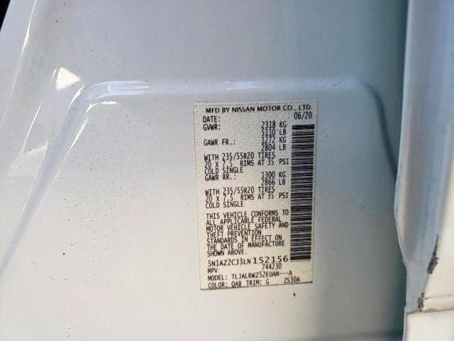 2020 NISSAN MURANO SL 5N1AZ2CJ3LN152156