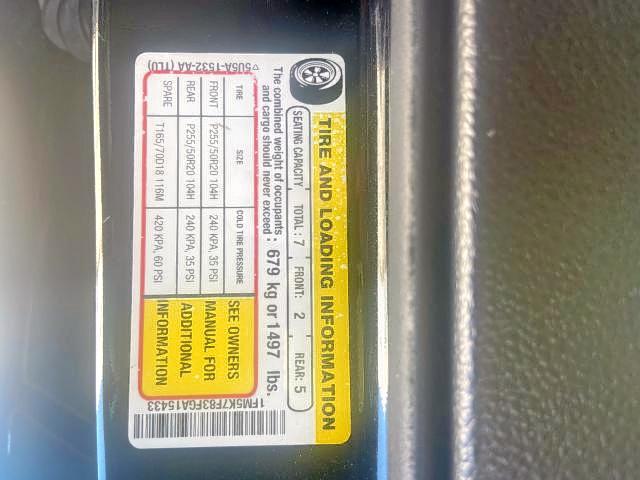 1FM5K7F83FGA15433 Ford Explorer L 2015. Фото: 9