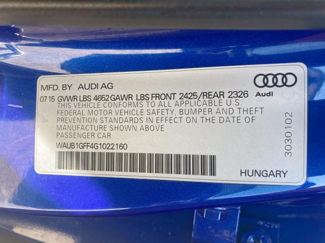 2016 AUDI S3 PREMIUM WAUB1GFF4G1022160
