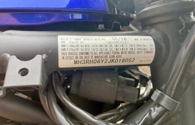 2018 YAMAHA YZFR3 MH3RH06Y2JK018052