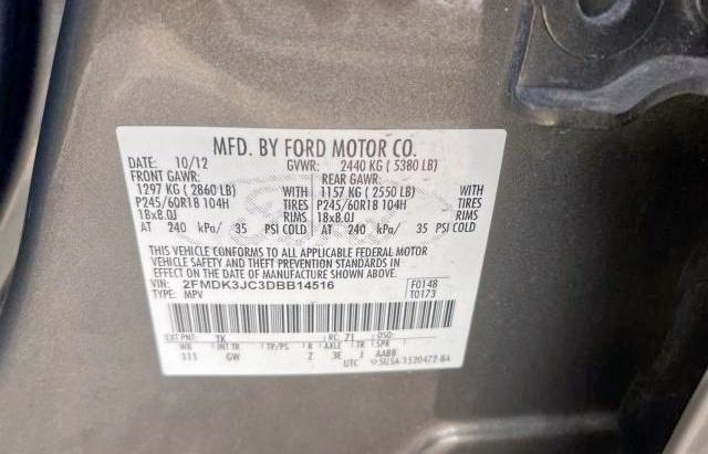 2FMDK3JC3DBB14516 Ford Edge Sel 2013. Фото: 9