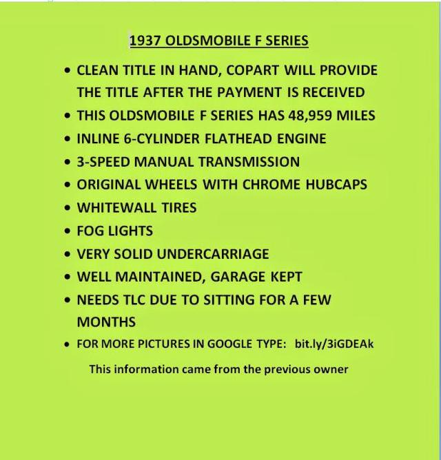 F390586 Oldsmobile Coupe 1937. Фото: 8