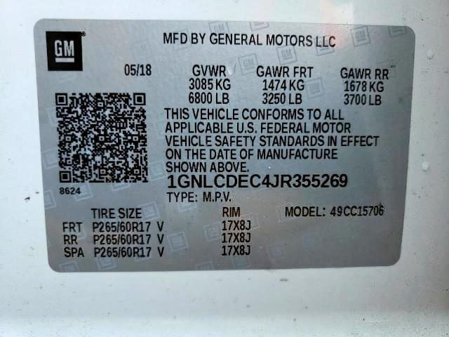 2018 CHEVROLET TAHOE POLI 1GNLCDEC4JR355269