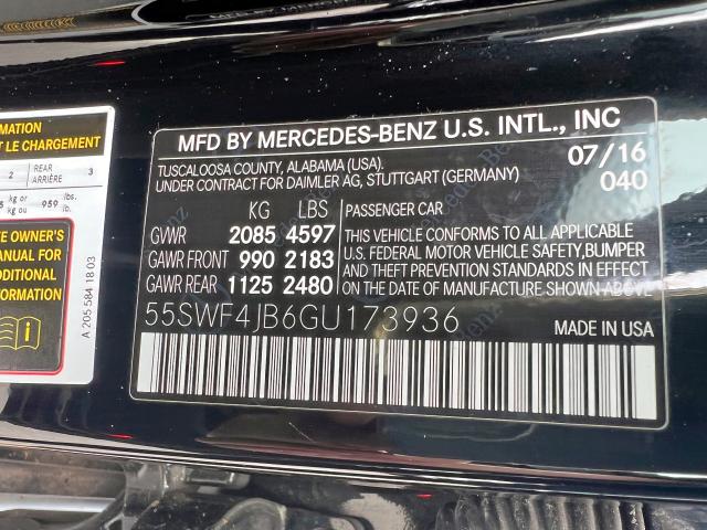 55SWF4JB6GU173936 Mercedes-Benz C 300 2016. Фото: 9