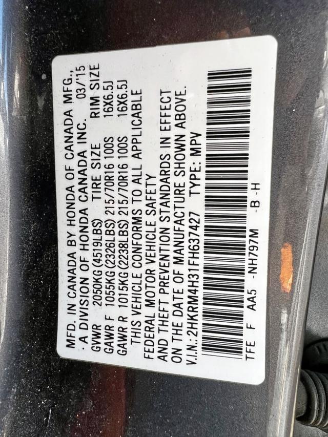 2HKRM4H31FH637427 Honda Cr-V Lx 2015. Фото: 9