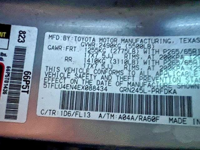 5TFLU4EN4EX088434 Toyota Tacoma Dou 2014. Фото: 9