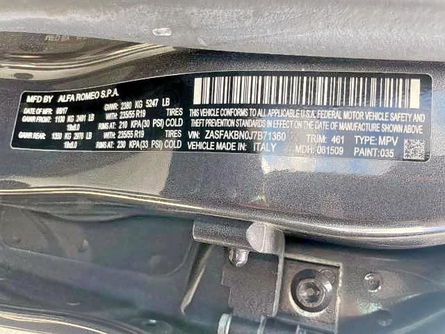 ZASFAKBN0J7B71360 Alfa Romeo Stelvio Ti 2018. Фото: 9