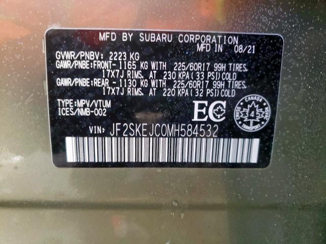2021 SUBARU FORESTER T JF2SKEJC0MH584532