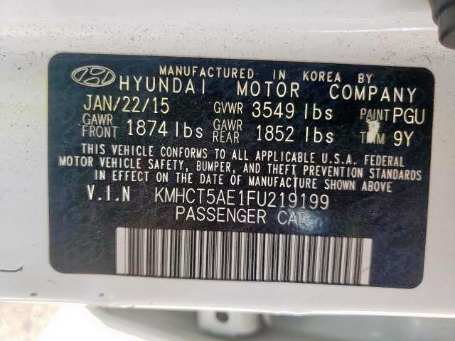 2015 HYUNDAI ACCENT GS KMHCT5AE1FU219199