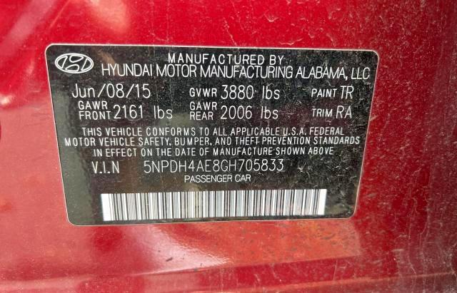 5NPDH4AE8GH705833 Hyundai Elantra Se 2016. Фото: 9