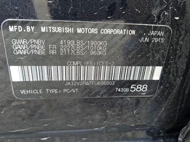 2015 MITSUBISHI LANCER SE JA32V2FW7FU606803