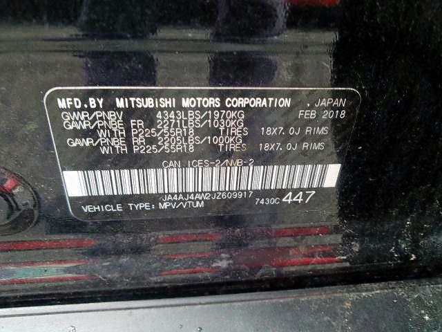 2018 MITSUBISHI RVR SE LIM JA4AJ4AW2JZ609917