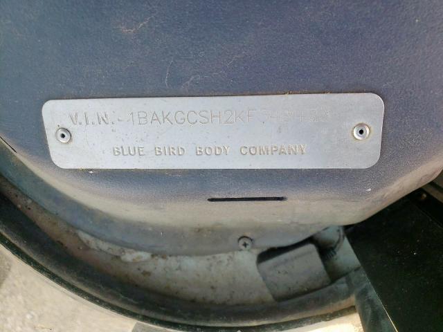 1BAKGCSH2KF349423 Blue Bird School Bus 2019. Фото: 9