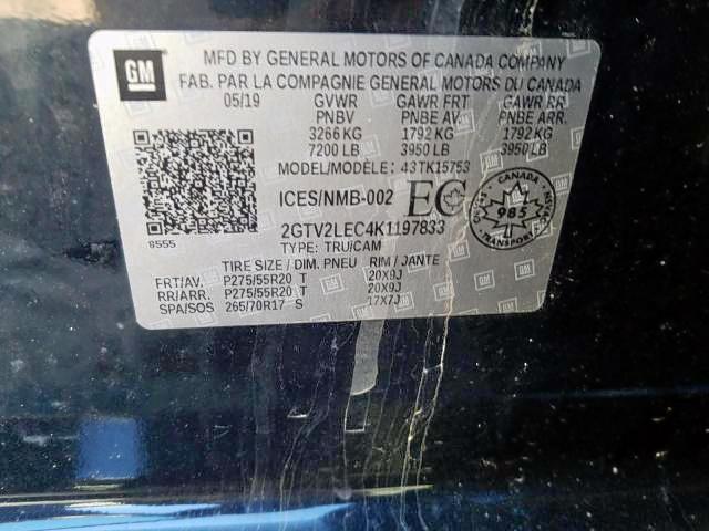 2019 GMC SIERRA LIM 2GTV2LEC4K1197833