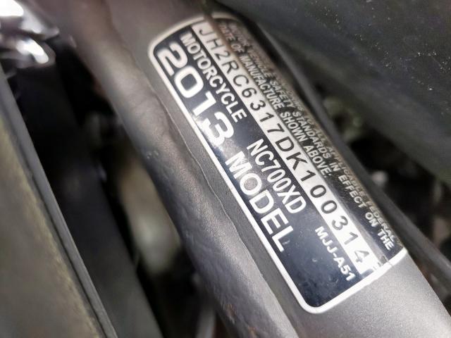 2013 HONDA NC700X DCT JH2RC6317DK100314
