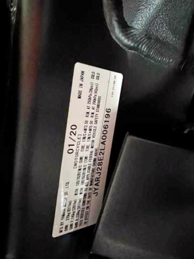 2020 YAMAHA YZFR6 JYARJ28E2LA006196