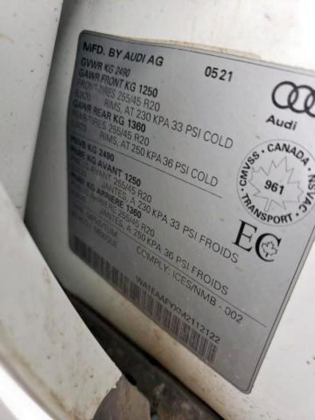 2021 AUDI Q5 PROGRES WA1EAAFYXM2112122