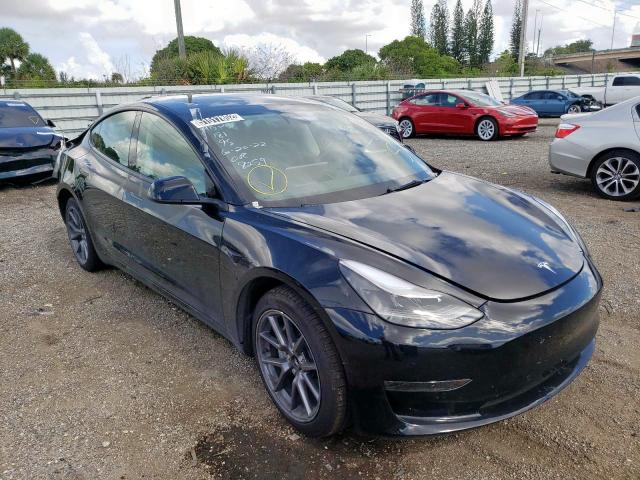 Salvage cars for sale from Copart Miami, FL: 2022 Tesla Model 3