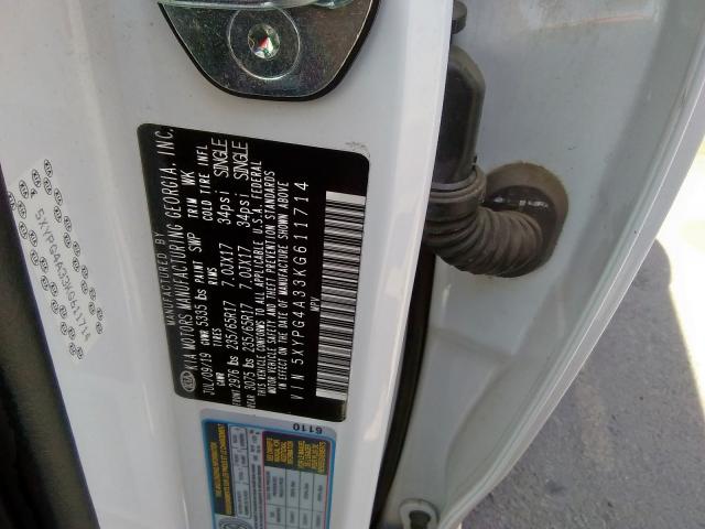 5XYPG4A33KG611714 KIA SORENTO L