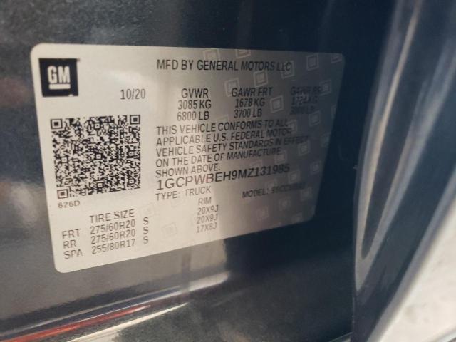 2021 CHEVROLET SILVERADO 1GCPWBEH9MZ131985