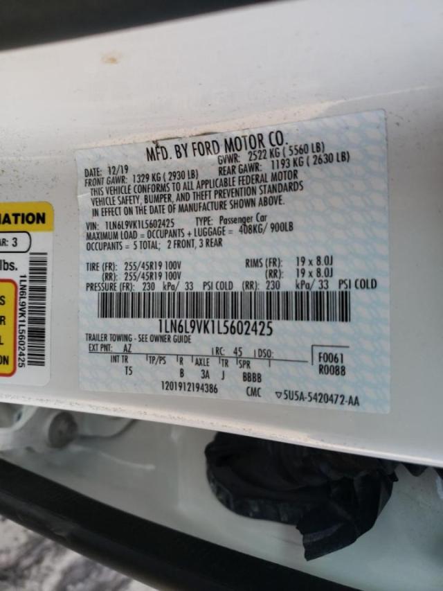 1LN6L9VK1L5602425 Lincoln Continental
