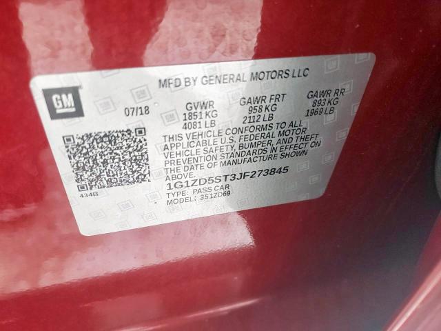 1G1ZD5ST3JF273845 2018 Chevrolet Malibu Lt