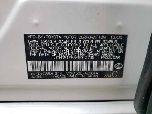 2021 LEXUS LS 500 BAS JTHD51FF6M5013735