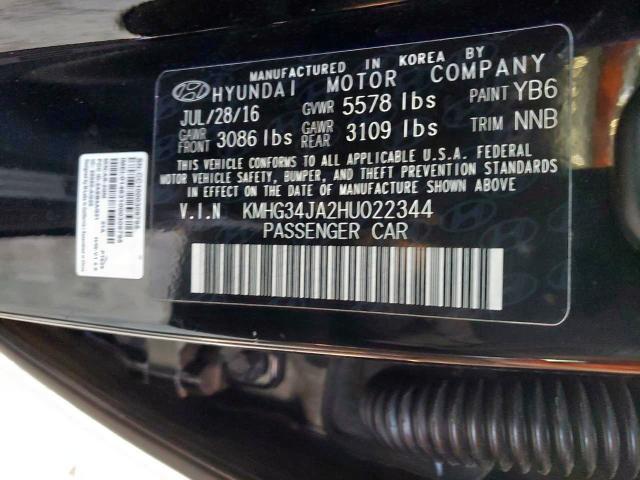 2017 GENESIS G90 PREMIU KMHG34JA2HU022344