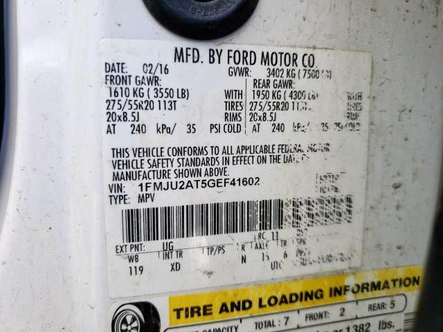 2016 FORD EXPEDITION - 1FMJU2AT5GEF41602