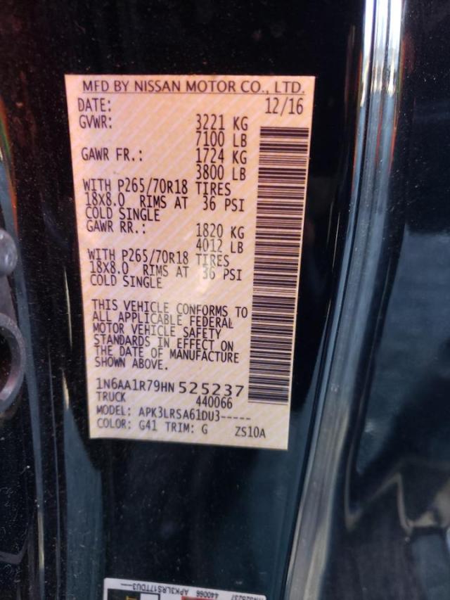 2017 NISSAN TITAN S - 1N6AA1R79HN525237