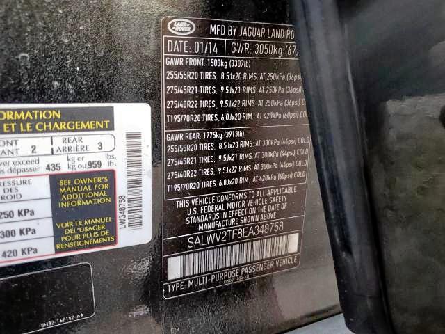 SALWV2TF8EA348758 Land Rover Range Rover Sport Autobiography
