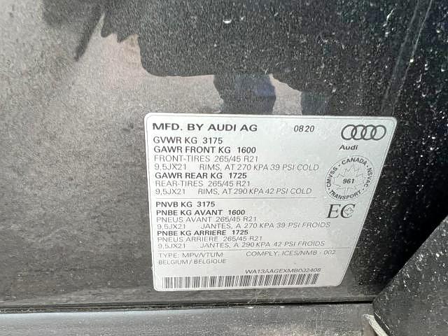 2021 AUDI E-TRON SPO WA13AAGEXMB002408