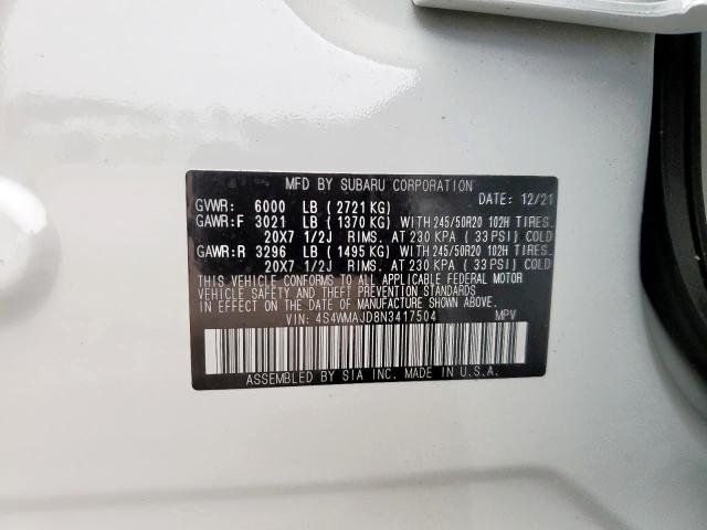 4S4WMAJD8N3417504 Subaru Ascent Onyx Edition