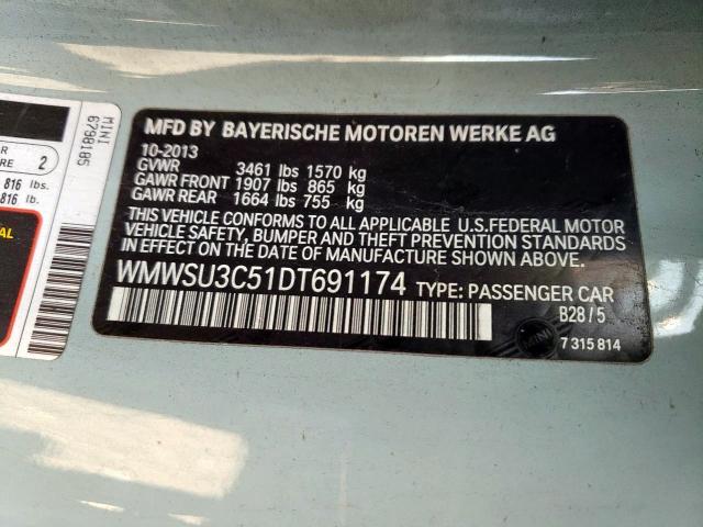 WMWSU3C51DT691174 Mini Cooper
