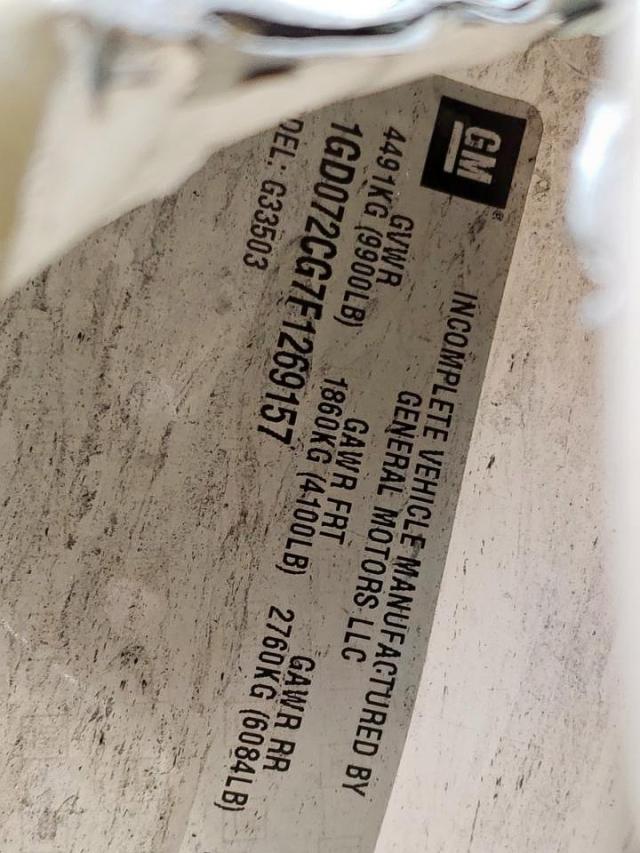 2015 GMC SAVANA CUT 1GD072CG7F1269157