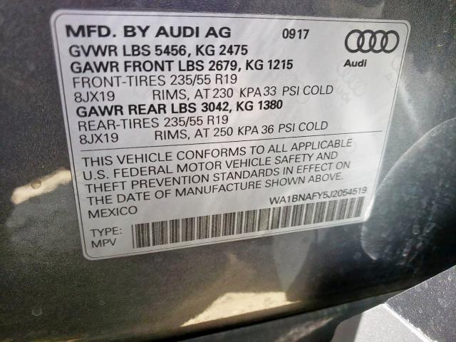 2018 AUDI Q5 PREMIUM - WA1BNAFY5J2054519