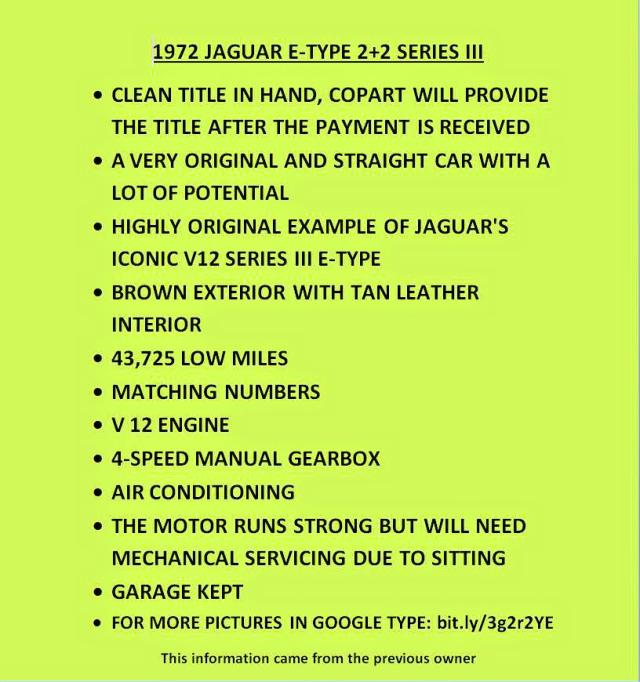 UC1S73069 Jaguar ETYPE