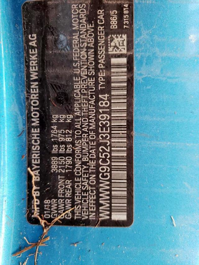 WMWWG9C52J3E39184 Mini Cooper