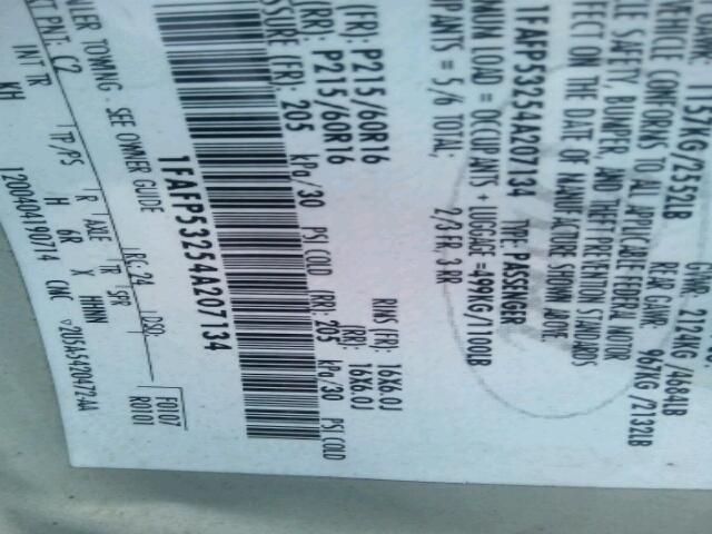 2004 Ford Taurus Se VIN: 1FAFP53254A207134 Lot: 70535024